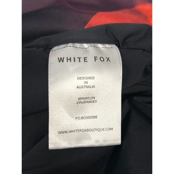 White Fox Boutique Sweet Salutations Maxi Skirt Ember Red & Black Floral Size  M - Picture 10 of 12